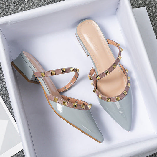 Glossy Leather Mules™ — Own the Room with Bold Shine and All-Day Power