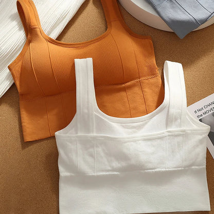 Elara Motion Core — Seamless Ribbed Sports Bra with Supportive Straps