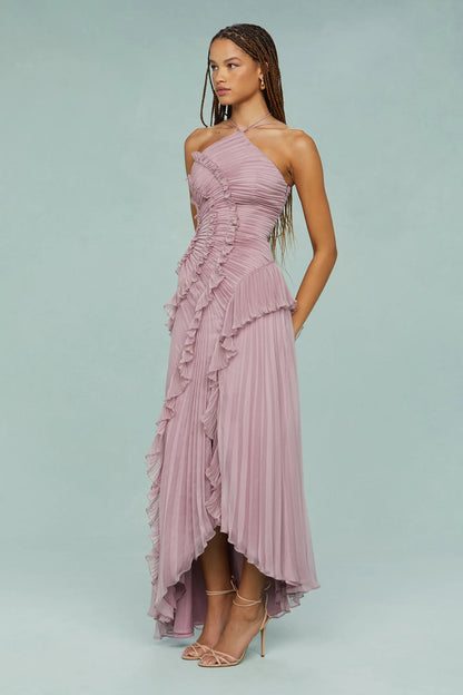 Zurvix – Sculpted pleats – One-shoulder midi dress
