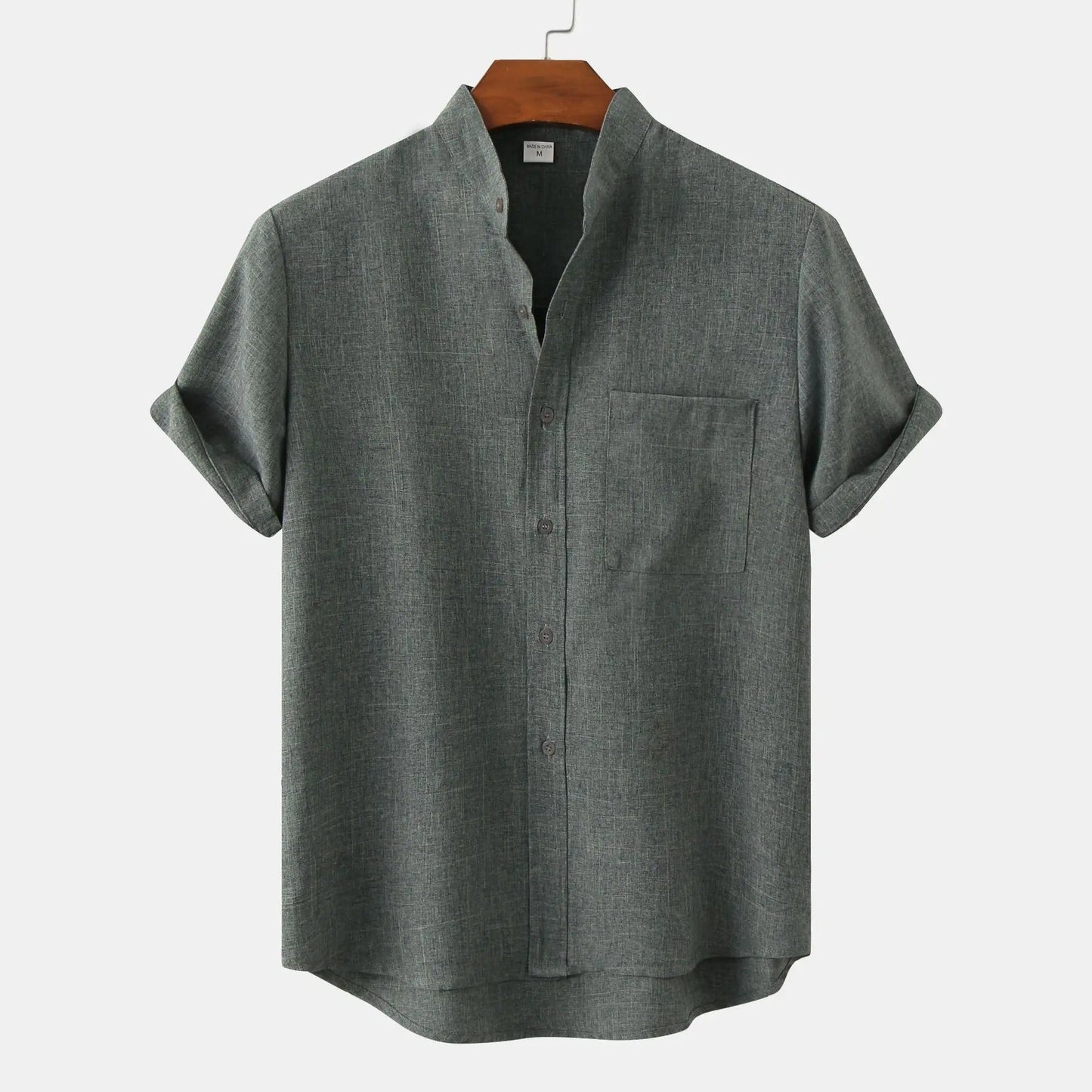 Linton — Lightweight Cotton-Linen Summer Shirt with Mandarin Collar