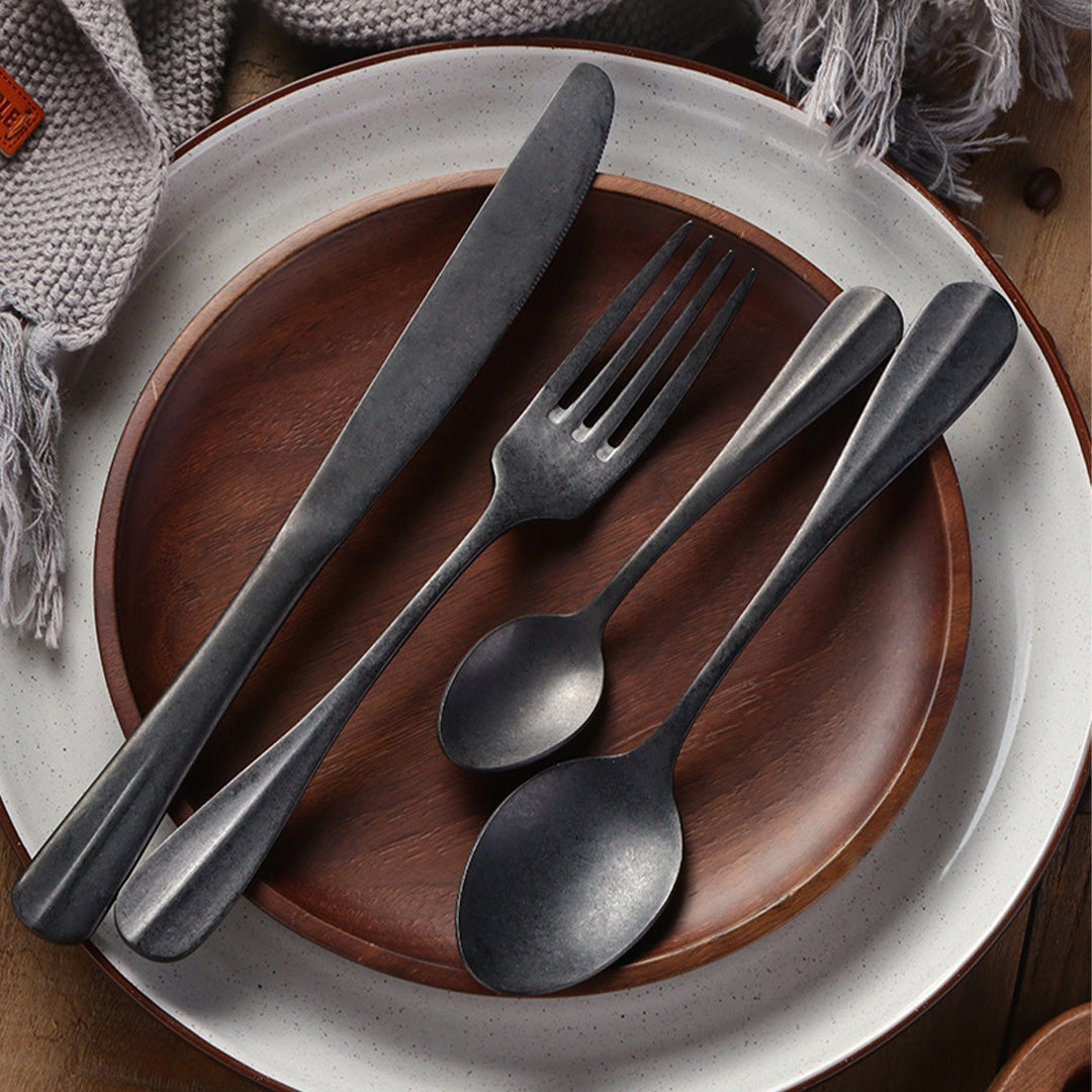 StoneVale™ Ultra Matte Silverware Set — Grip Every Meal with Bold Luxury and Timeless Power