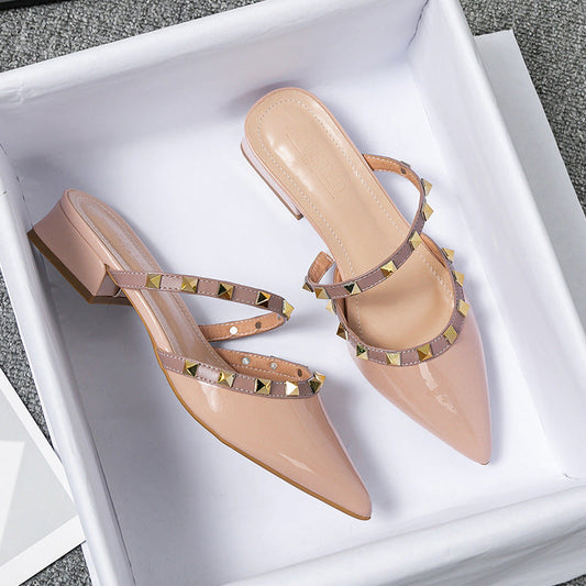 Glossy Leather Mules™ — Own the Room with Bold Shine and All-Day Power