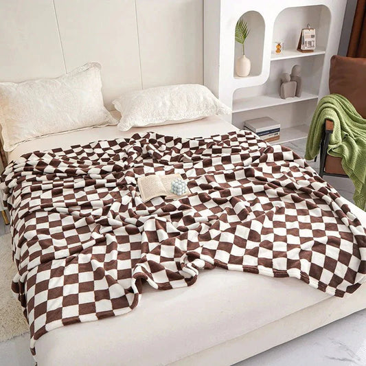 Lioren — Classic Checkerboard Sofa Throw Blanket with Plush Warmth