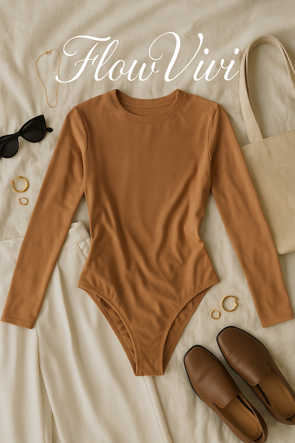 Crew Neck Long-Sleeve Bodysuit - Soft, Second Skin Fit | Nexara