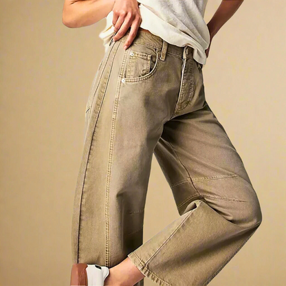 Norla Vintage Jeans — Cropped Soft Cotton with Knee Stripe Detail