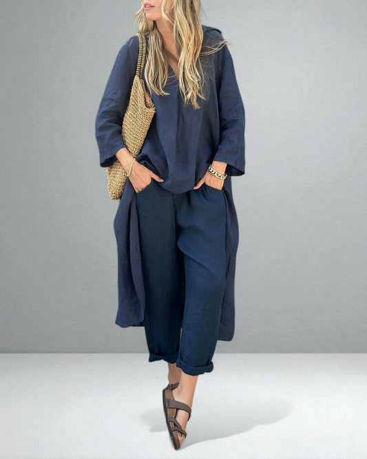Liora — Linen-Blend Lounge Set with Breathable Comfort and Flowing Fit