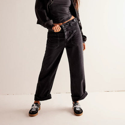 Larkyn — Vintage Light Wash High-Rise Wide Leg Jeans