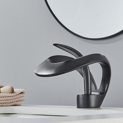 Odda — Modern Waterfall Bathroom Sink Faucet with Single Lever Design
