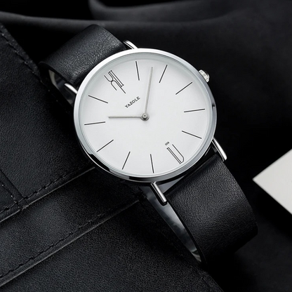 Nyren — Ultra-Slim Cowhide Leather Watch with Matte Dial