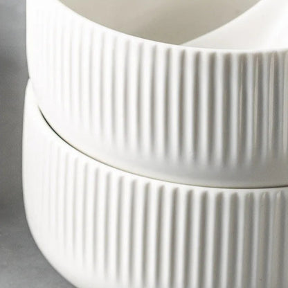 Caldara — Ribbed Ceramic Dinnerware Set with Matte Finish