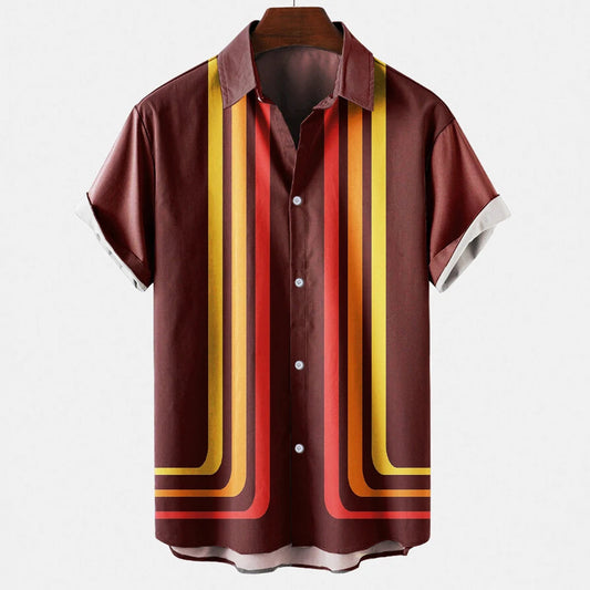 Terrico Linen Shirt — Breathable Summer Shirt with Retro Stripes
