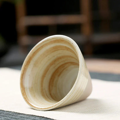 Lamara — Vintage Cone Shaped Ceramic Espresso Cups with Holder