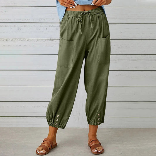 Zerien Cotton-Linen Pants — Breathable Warm-Weather Casual Trousers