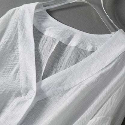 Liora — Soft Breathable Linen Blouse with Relaxed Batwing Fit