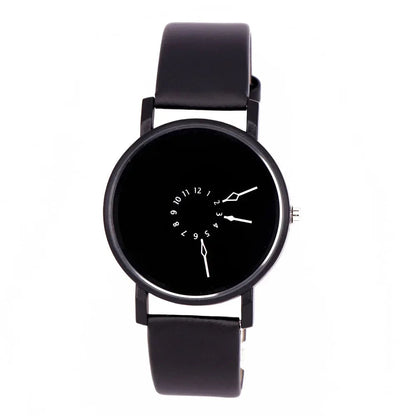 Lumenor — Modern Minimalist Leather Strap Watch with Dual-Dial Face