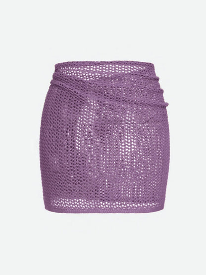 Elira Sheer Mesh Skirt — Lightweight Beach Cover-Up with Adjustable Tie