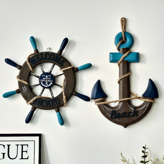 Marineris — Coastal Nautical Wall Decor Set with Hooks