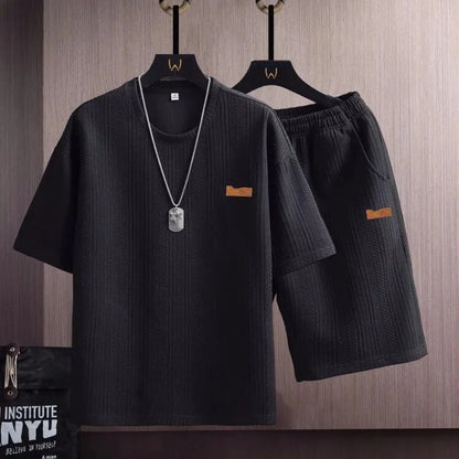 Norla Lounge Set — Breathable Knit Tee and Drawstring Shorts
