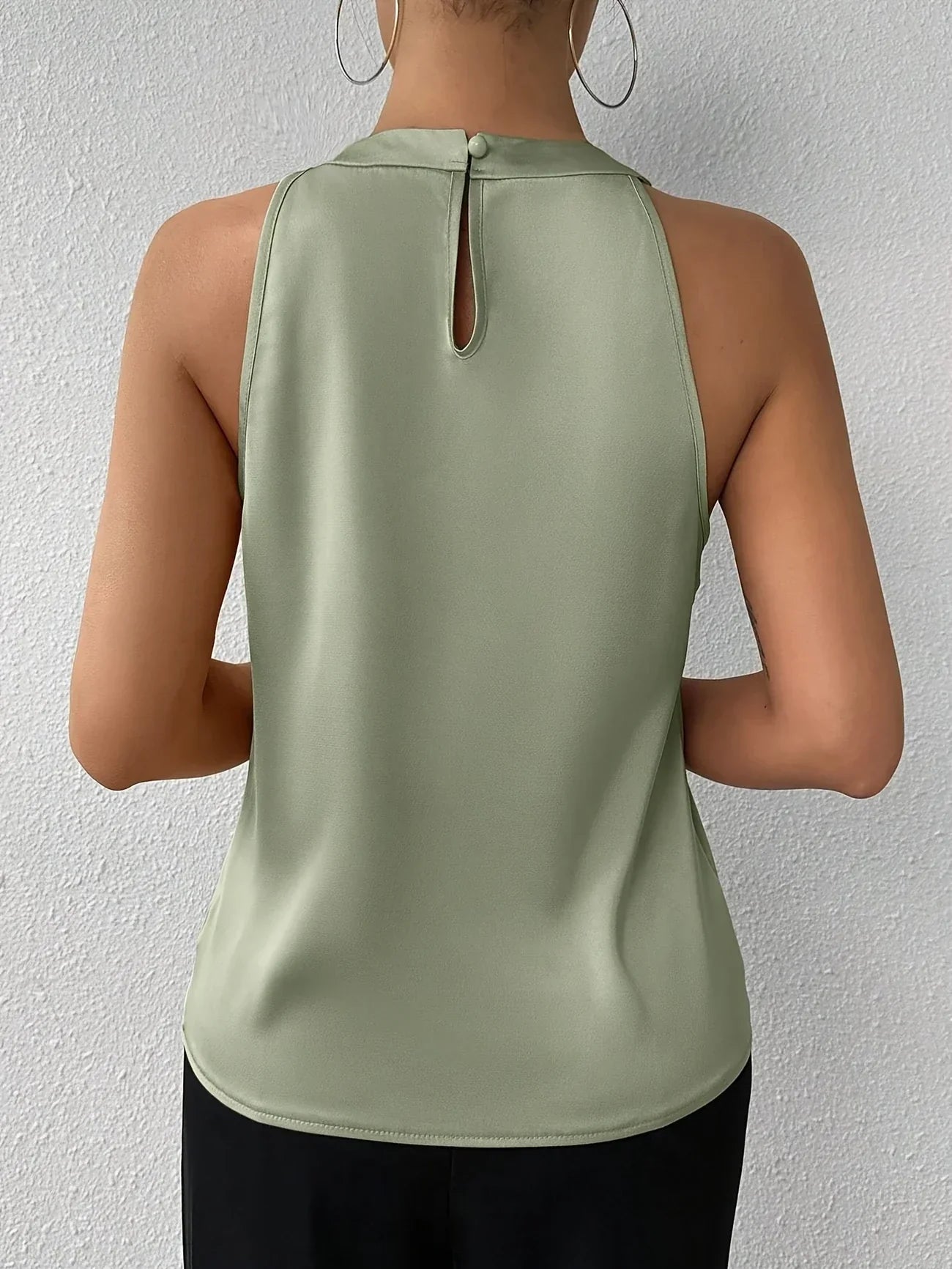 Liora — Women's Elegant Sleeveless Blouse with Halter Neckline