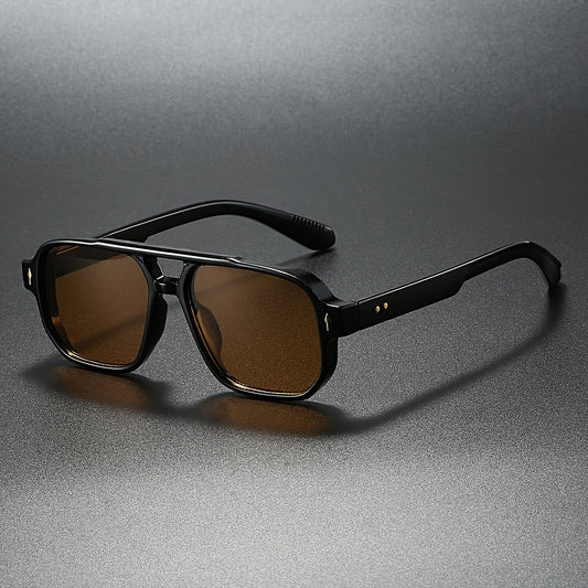Veylor Aviator — Angular Vintage Motorsport Sunglasses with UV Protection