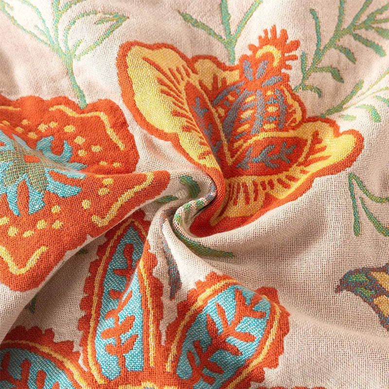 Liora — Lightweight Reversible Cotton Throw Blanket with Bohemian Design