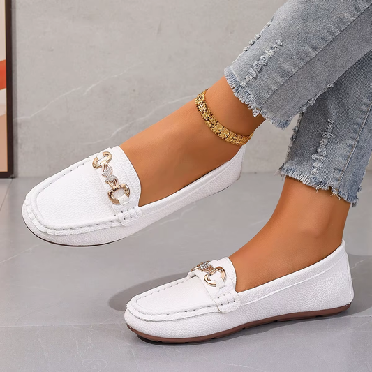 Ardenza — Women’s Slip-On Loafers with Gold Chain Accent for Spring & Autumn