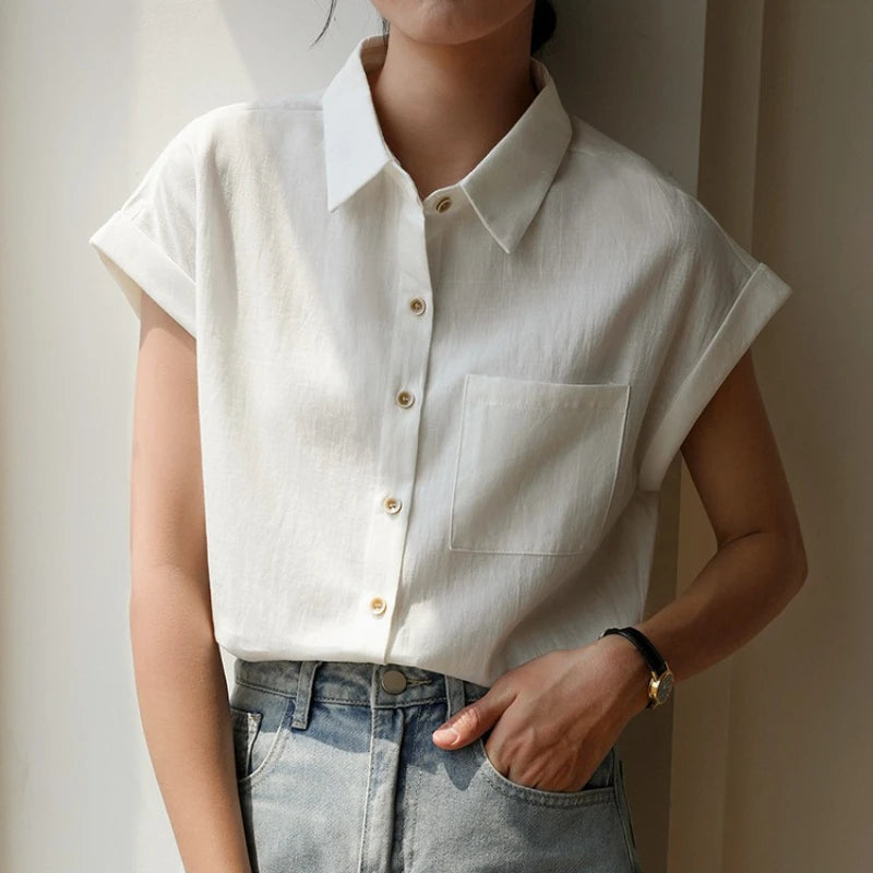 Taren — Organic Cotton Linen Shirt with Relaxed Fit