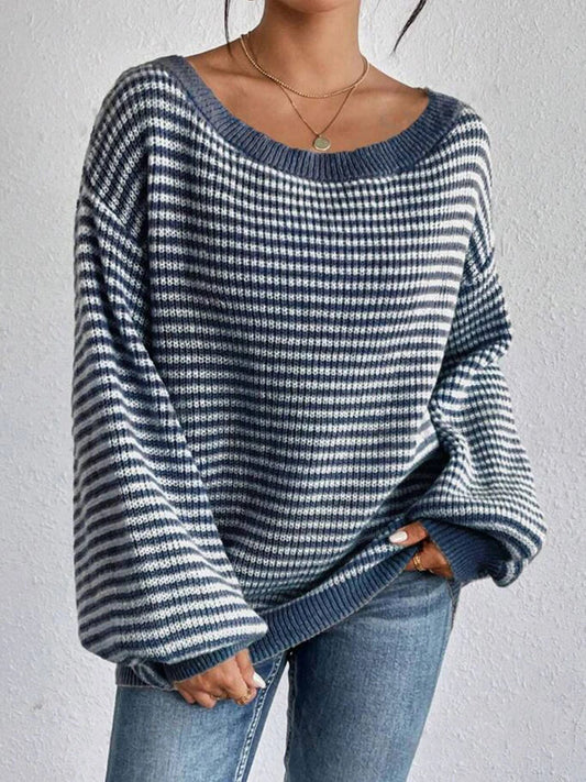 Elowen — Oversized Drop-Shoulder Knit Sweater for Cozy Layering