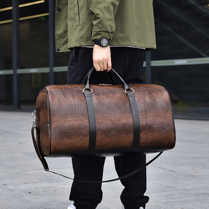 Soren Duffle — Croc-Embossed Vegan Leather Travel Bag with Durable Design